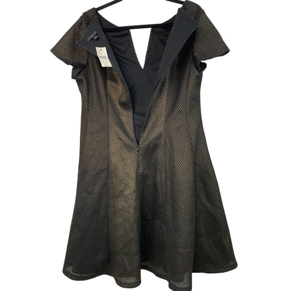 Lane Bryant 14/16 Black Mesh Print A-Line Metalic Fit & Flare Dress 14/16 NWT 76 - Picture 6 of 9